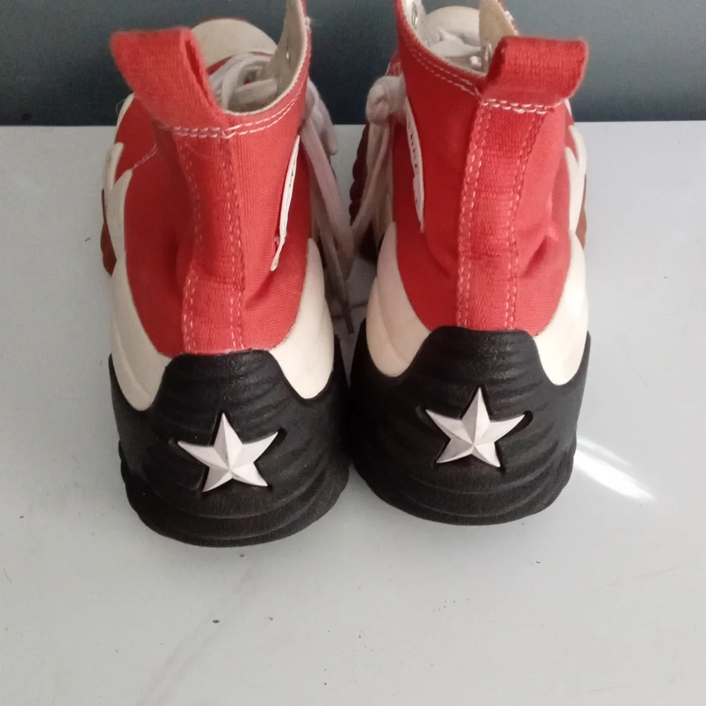 Converse Run Star Motion CX High Top Red Canvas Platform Sneakers‎